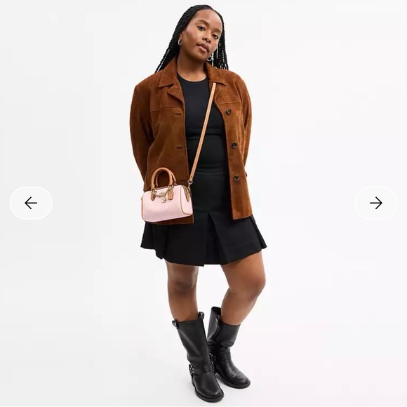 Coach Petal Pink Signature Mini Rowan Satchel w/ charm chain - Picture 4 of 7